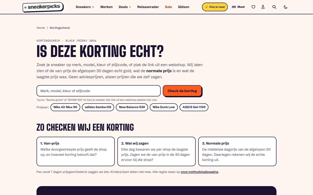 Kortingscheck van SneakerPicks: van-prijs, wat wij zagen en normale prijs